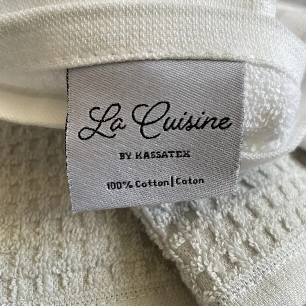 La Cuisine EASTER Bunny Cotton Kitchen Towels Set of 4 Gray & White Stripe New